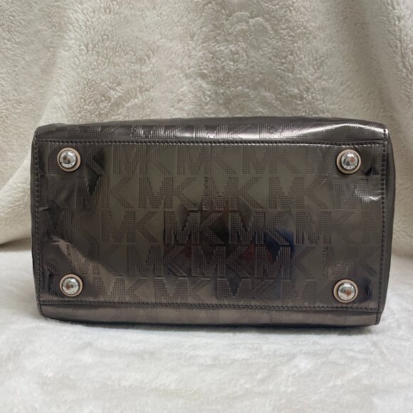Michael Kors Grayson Mirror Metallic Bronze Medium Satchel - Picture 5 of 14